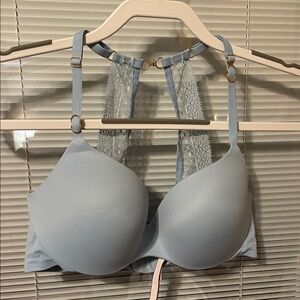 Victoria's Secret Light Blue Lace Back Bra